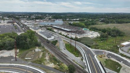 BOS The Bolt topping off aerial view Woburn CCF