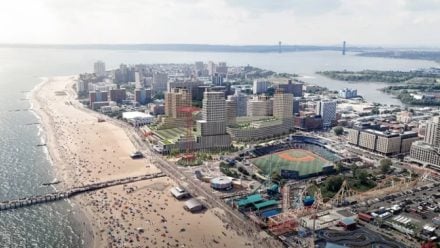 NY Coney Island West boardwalk aerial