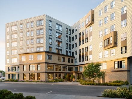 Juniper at 201 Mill Road in Everett, MA. Image courtesy of Greystar